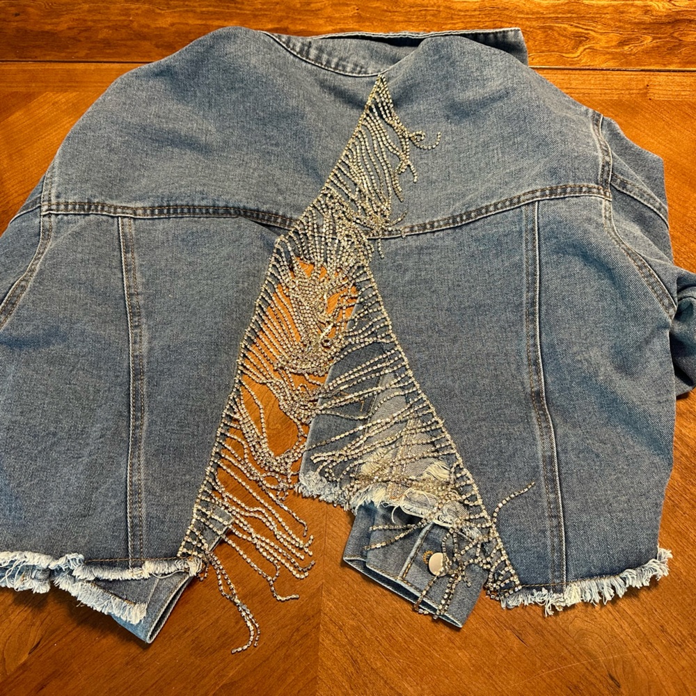 Blue B Open Back Rhinestone Jacket NWOT - Picture 6 of 7